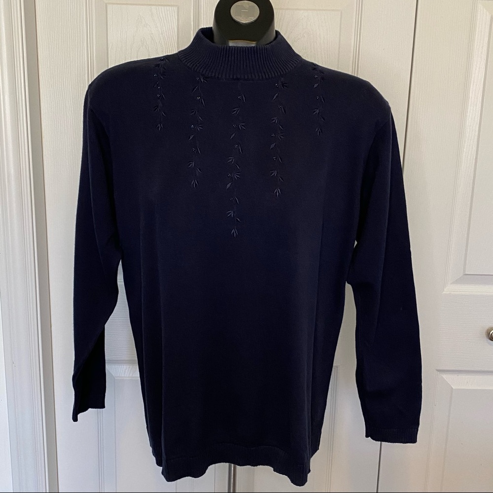 Vintage Lauren Jeffries Mock Neck Light Cotton Sweater Medium